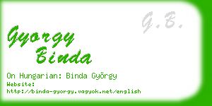 gyorgy binda business card